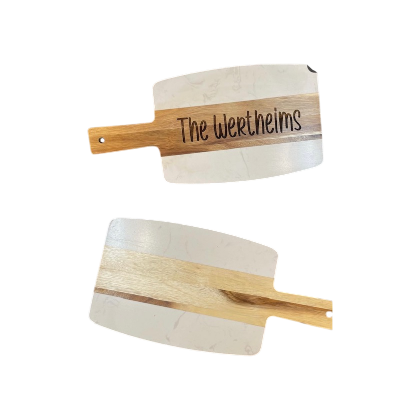 The Wertheim’s Personalized Wood,Marble Cheese Board