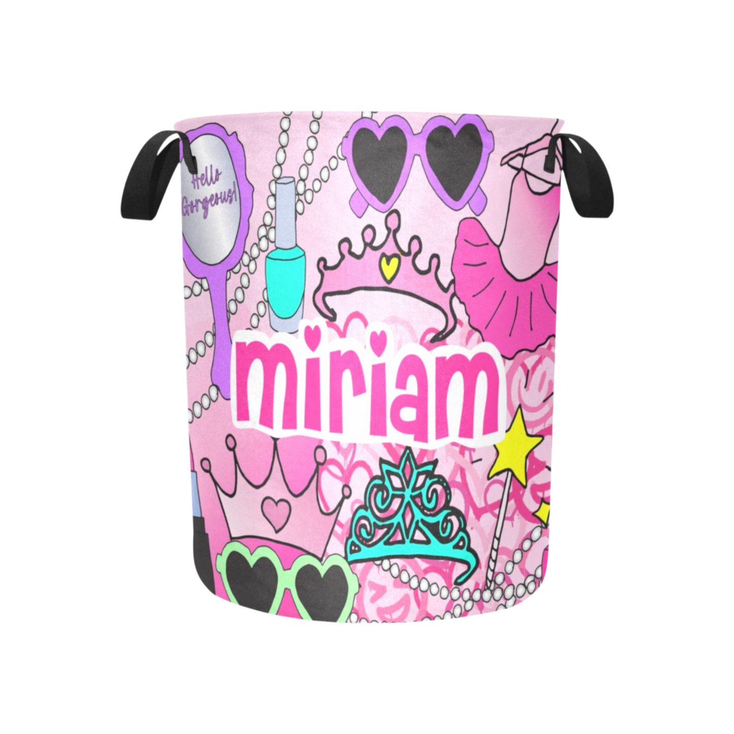 Miriam Princess Theme Personalized Canvas Storage Hamper/Toy Bin