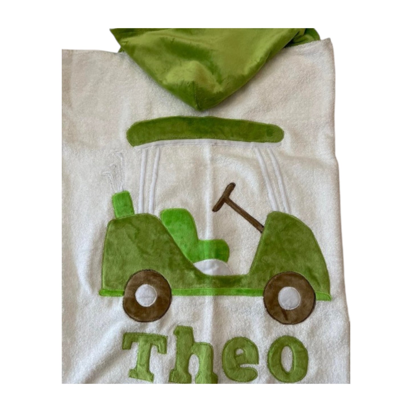 Theo Minky Golf Cart Design Hooded Towel