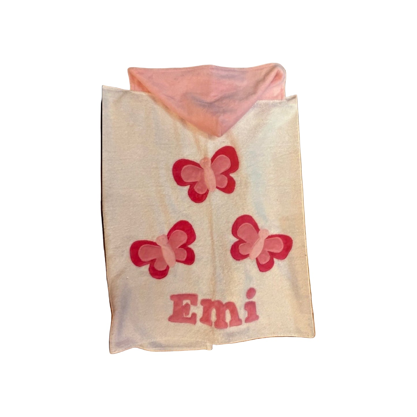 Emi Minky Butterfies Design Hooded Towel