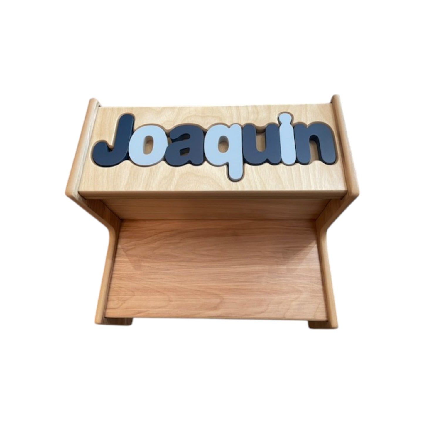 Joaquin Natural Wood 2 Step UP Puzzle Stool