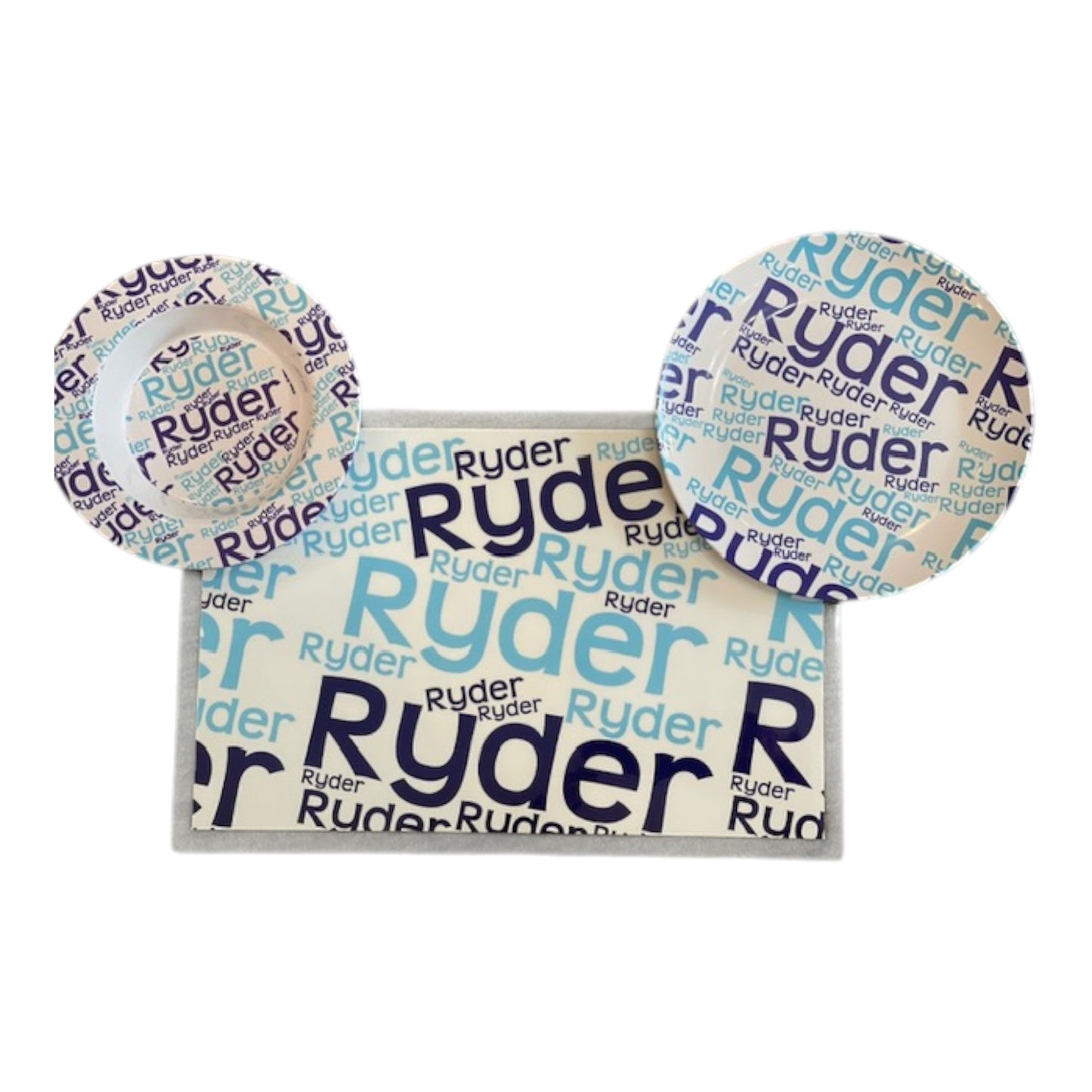 Ryder Scattered Name Theme Microwaveable Dishwasher Safe Dish Set