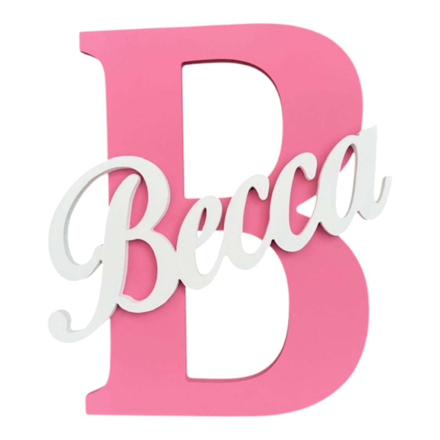 Becca Hot Pink/Pink Personalized Initial/Name Wall Plaque