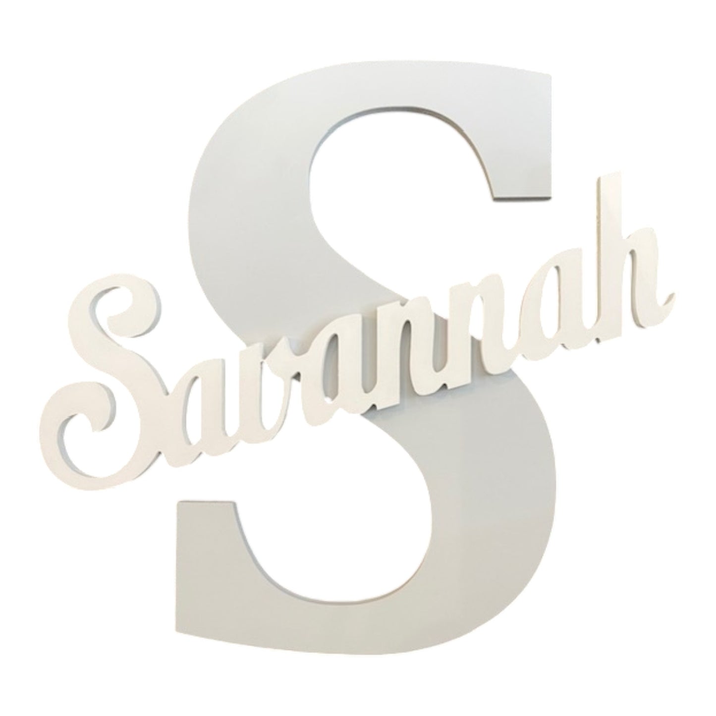 Savannah Pink/White Personalized Initial/Name Wall Plaque