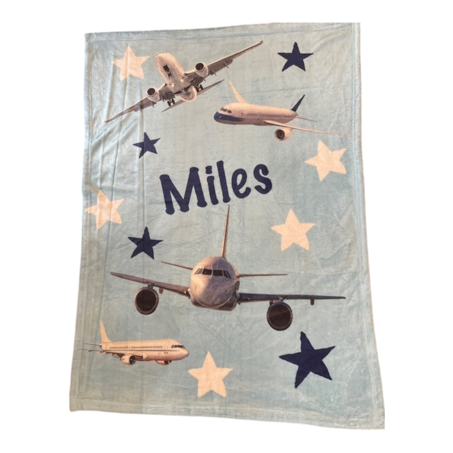 Miles Airplane Fuzzy Blanket