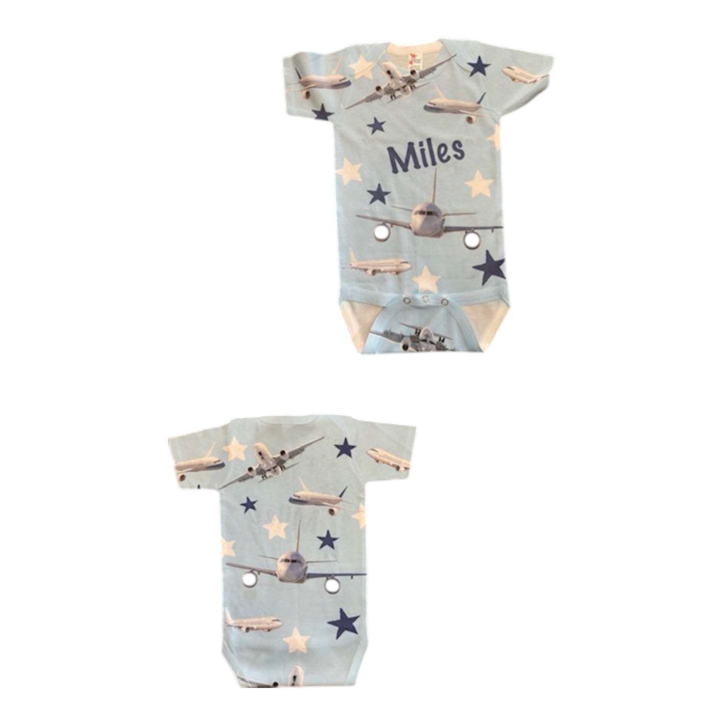 Miles Personalized Airplane Theme Onesie