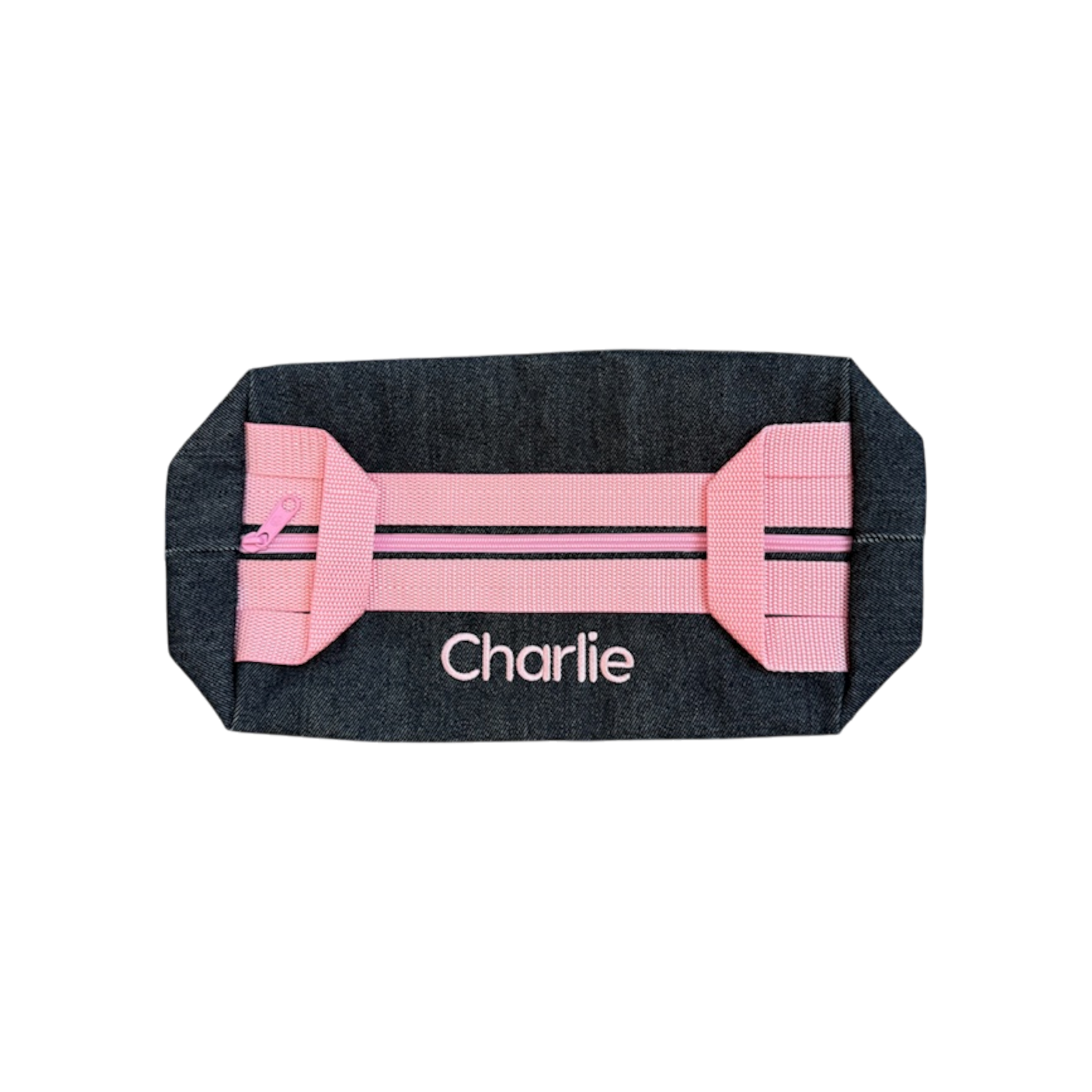 Charlie Denim Pink/Pink Personalized Embroidered Name Duffle Bag