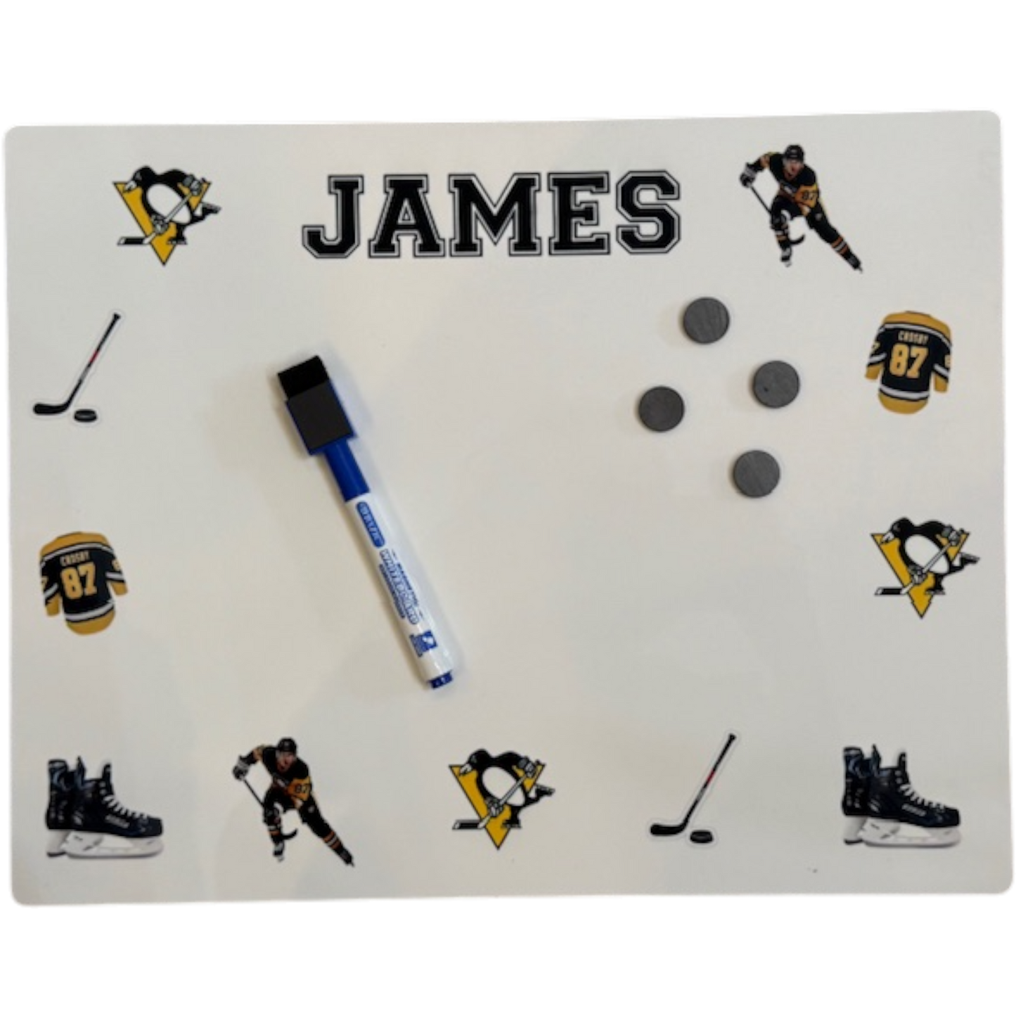 James Hockey Theme Magnetic and Wipe Off Board