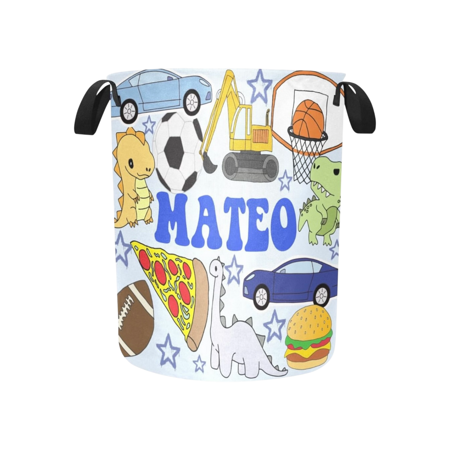 Mateo Boy Theme Personalized Canvas Storage Toy/Hamper Bin