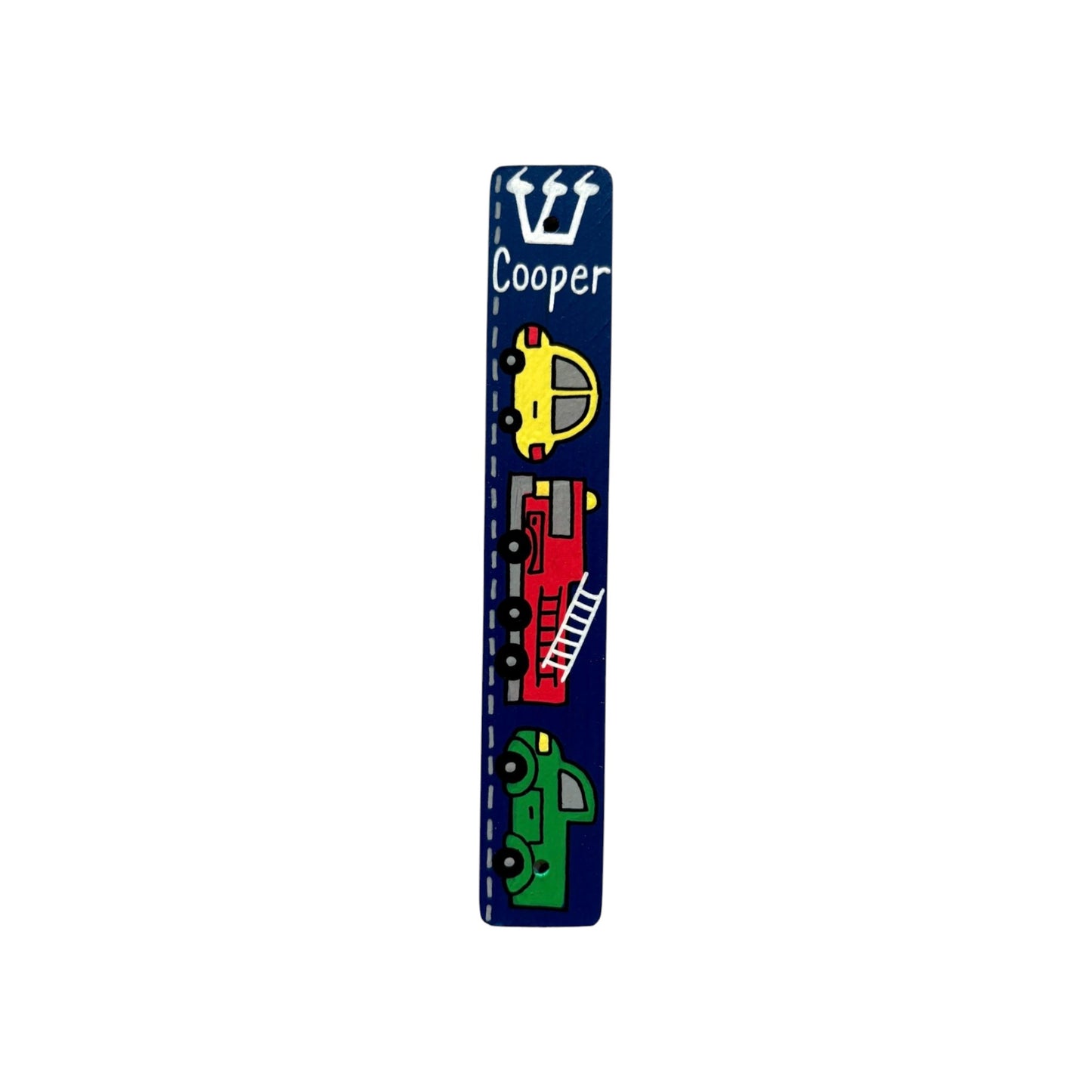 Cooper Transportation Theme Personalized Mezuzzah