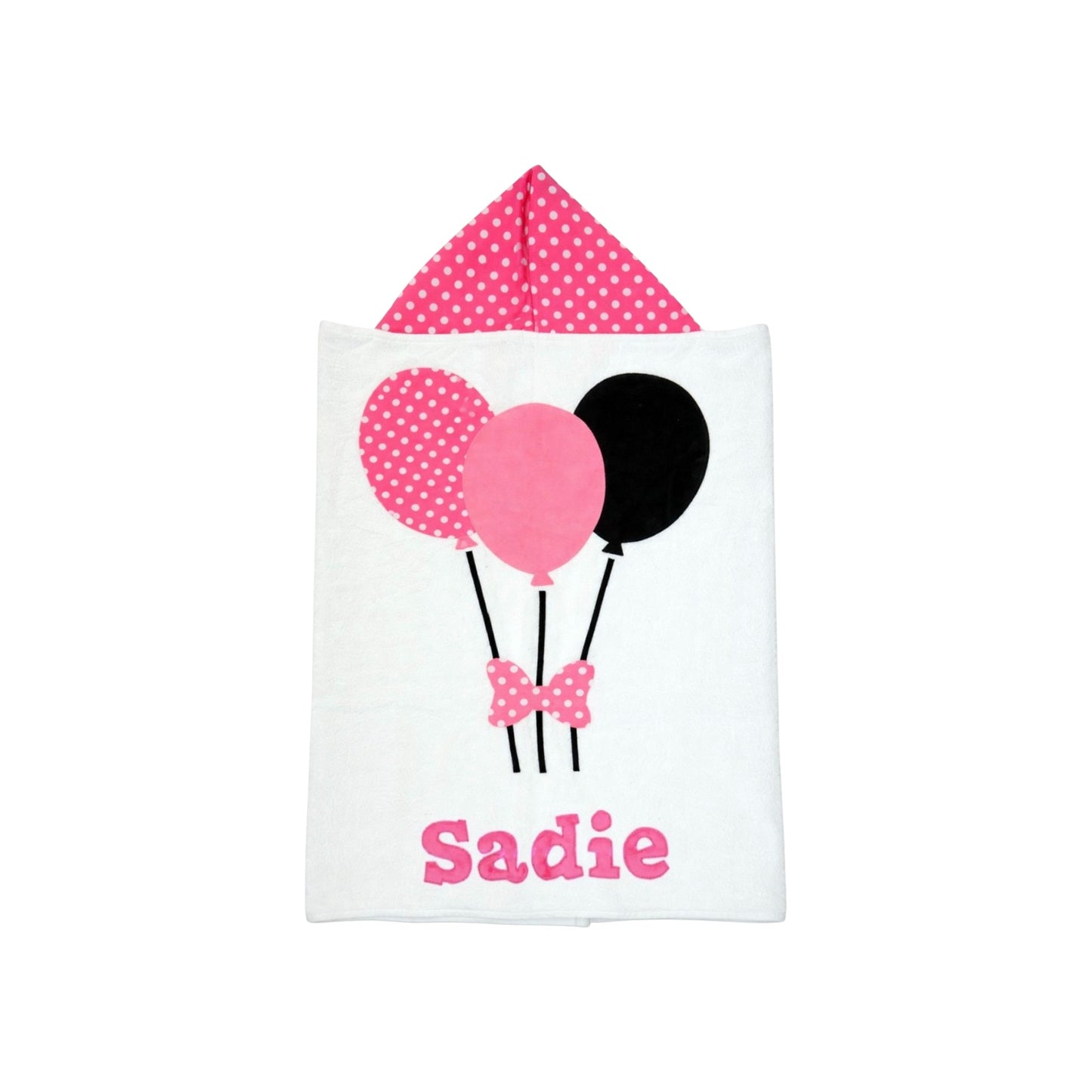 Sadie Minky Balloons Design Hooded Towel