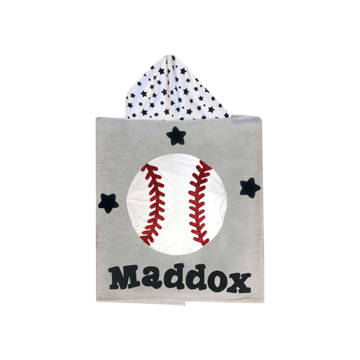 Maddox Minky Baeball Design Hooded Towel