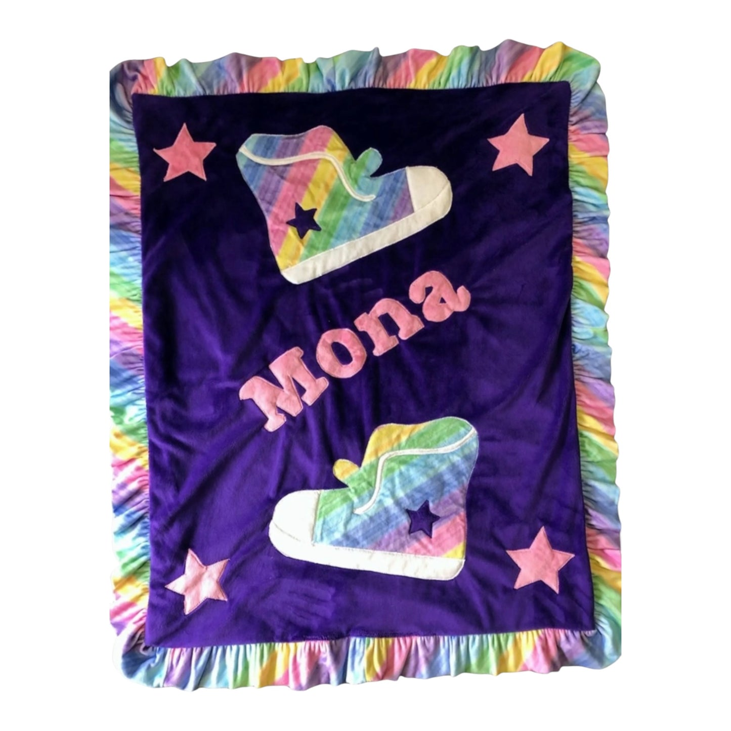 Mona High Top Sneakers with Ruffle Minky Blanket
