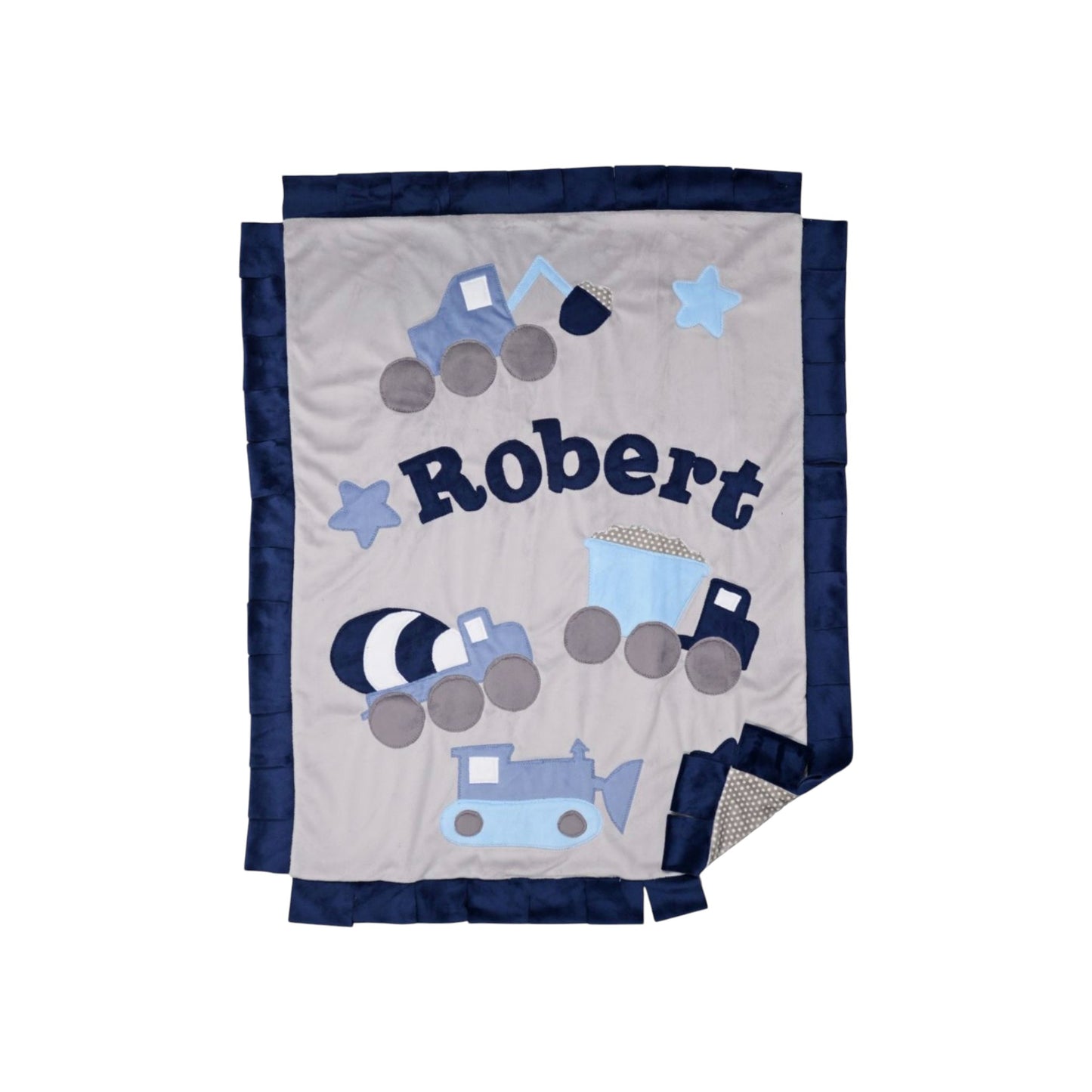 Robert’s Construction Theme Personalized Minky Blanket