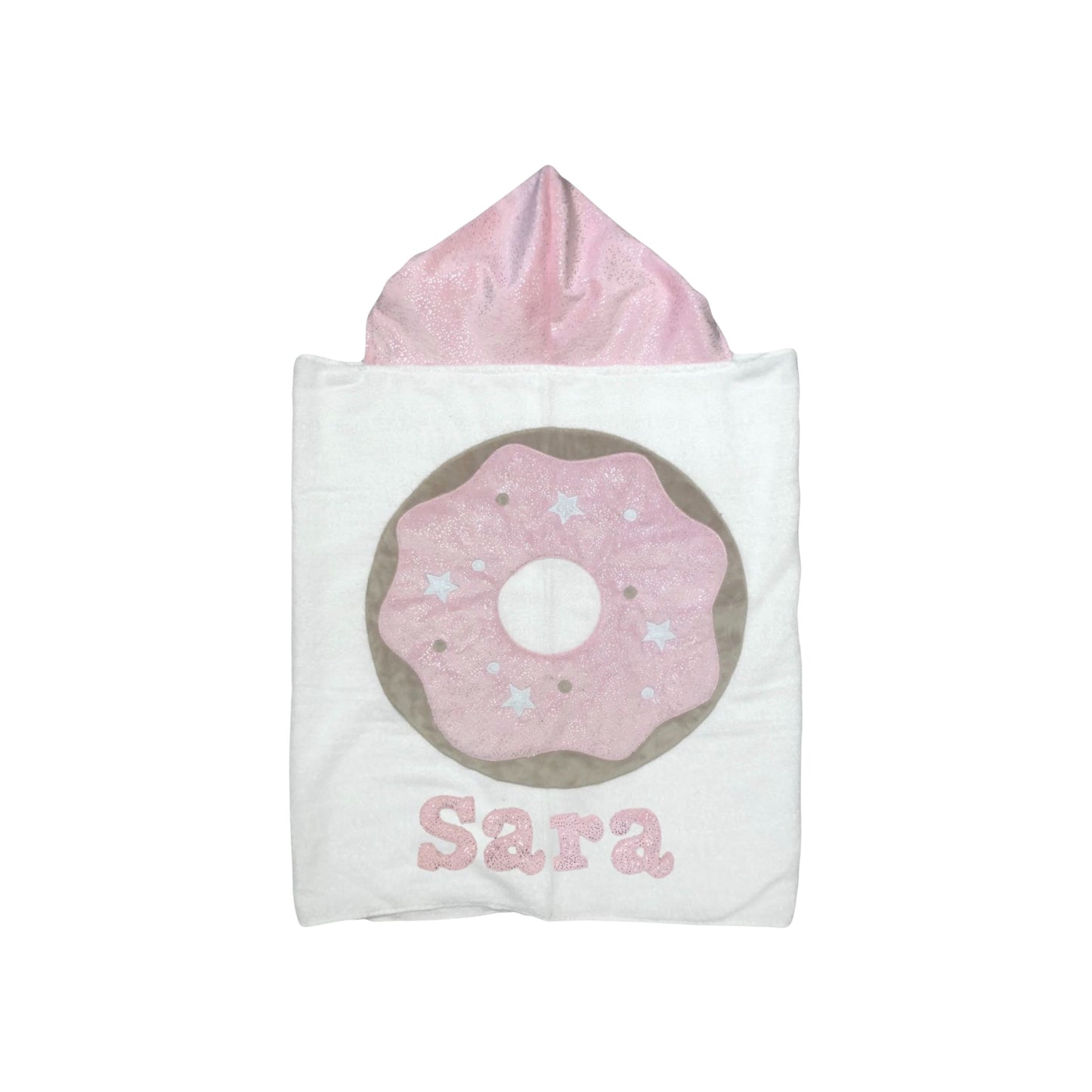 Sara Minky Donut Design Hooded Towel