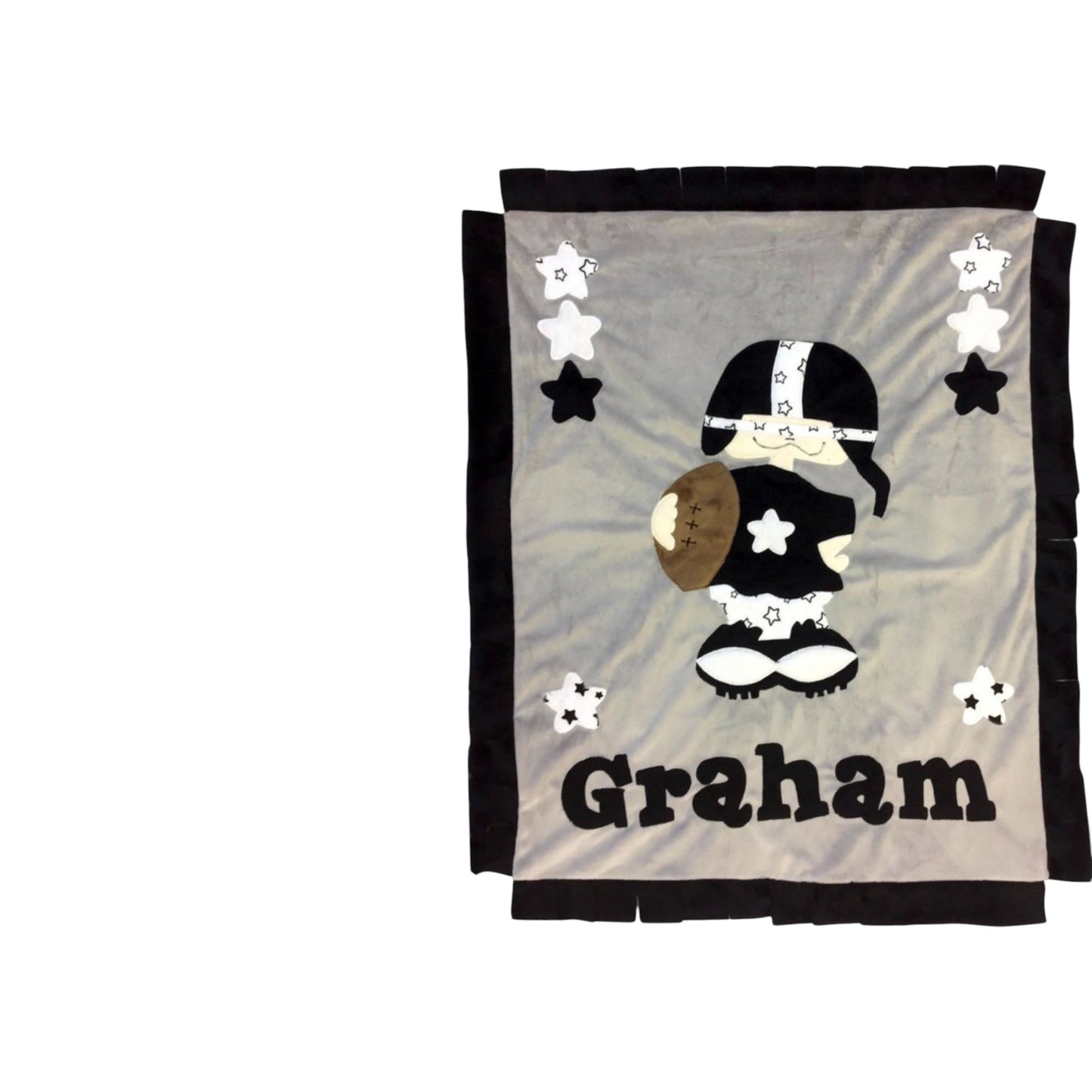 Graham Footbsll Boy Theme Personalized Minky Blanket
