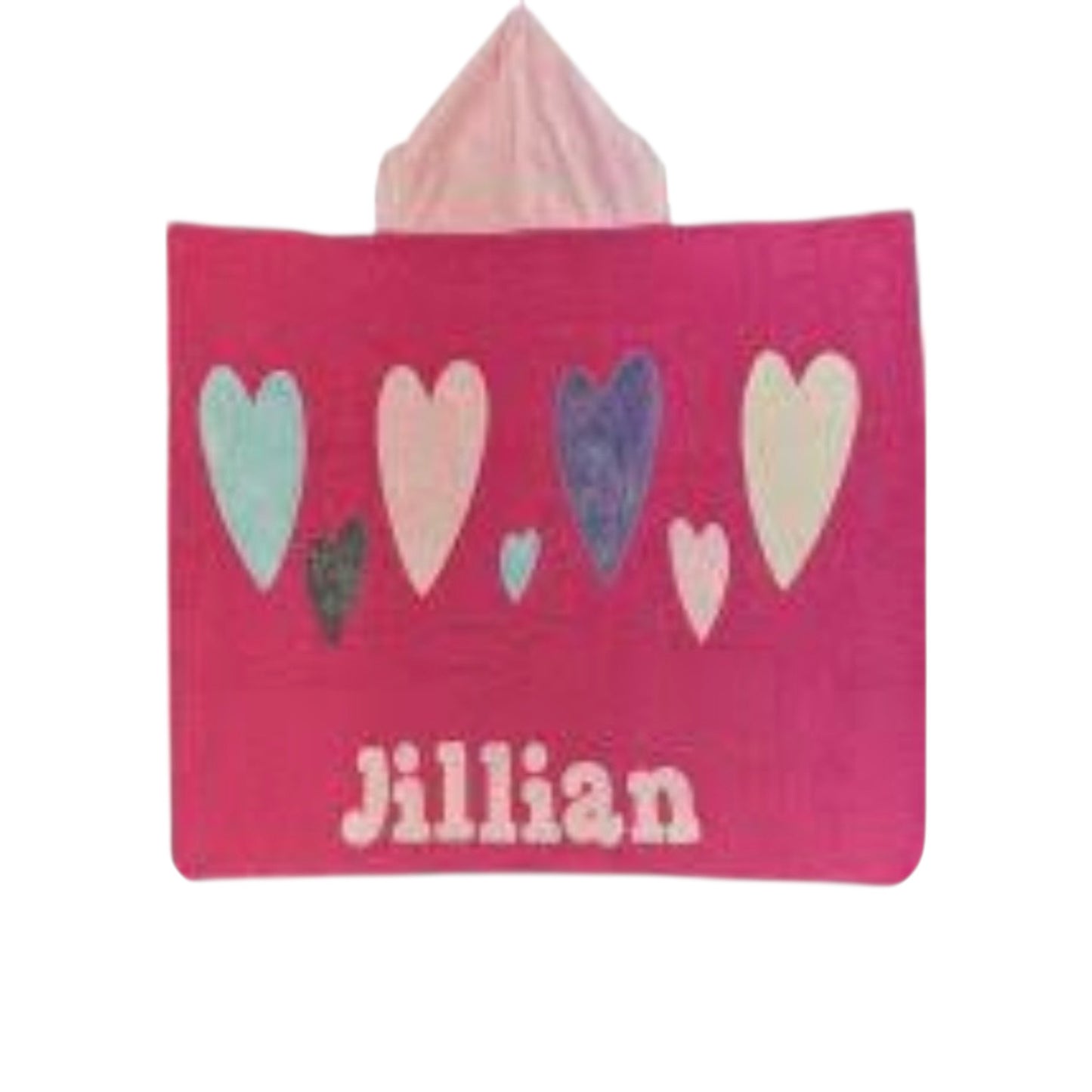 Jillian’s Minky Scattered HeartsDesign Hooded Towel