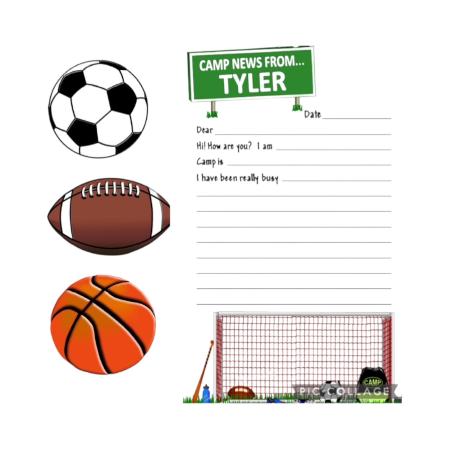 Tyler Sports Camp Design Stationery