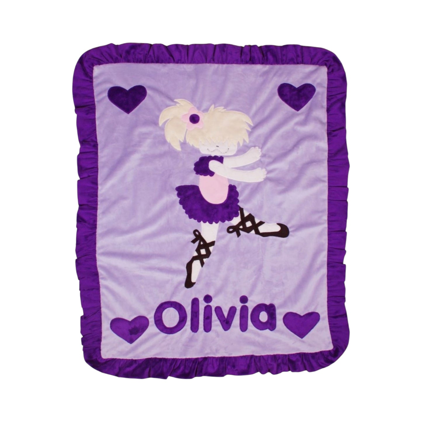 Olivia Ballerina Minky Ruffle Blanket