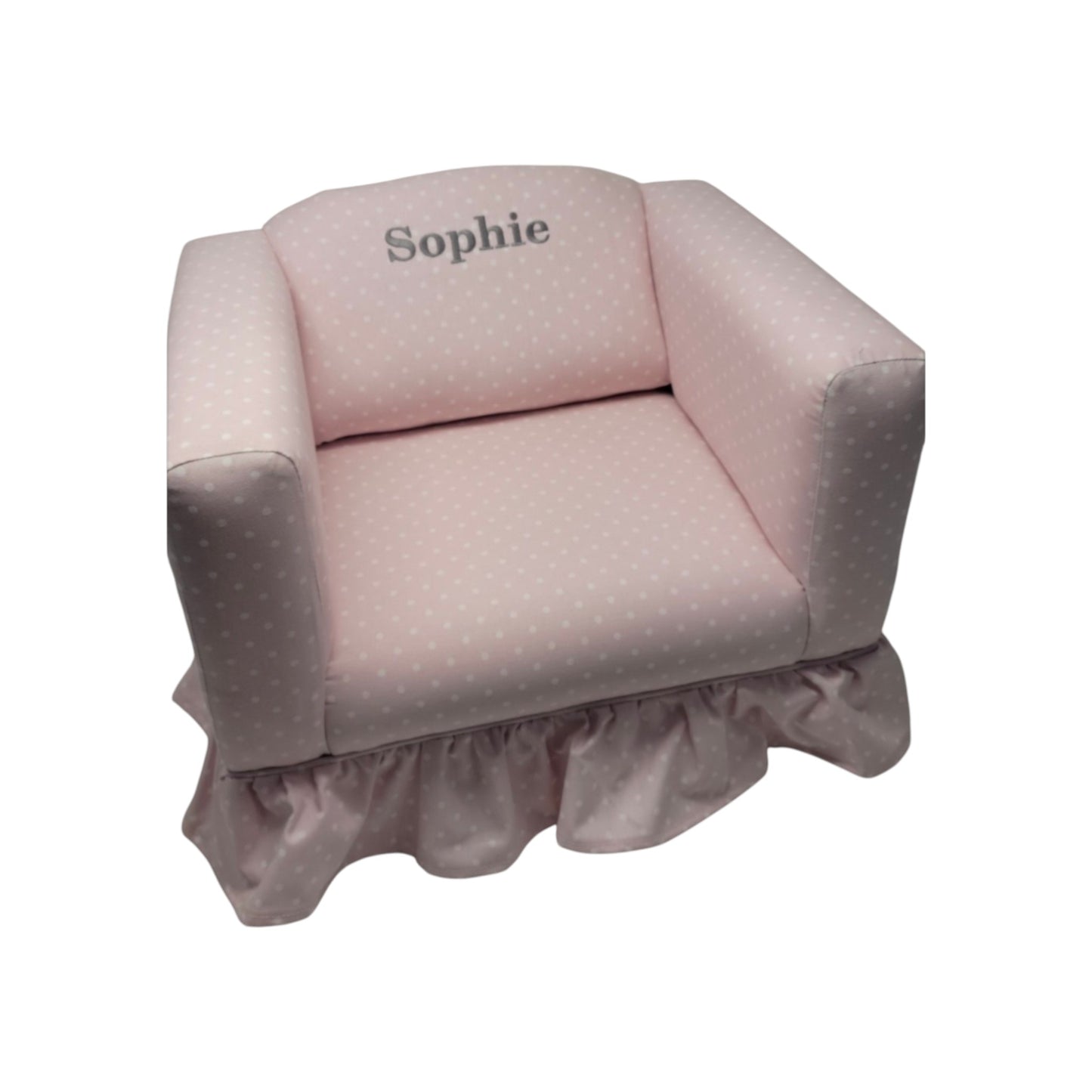 Sophie Pink/White Polka Dots Club Chair