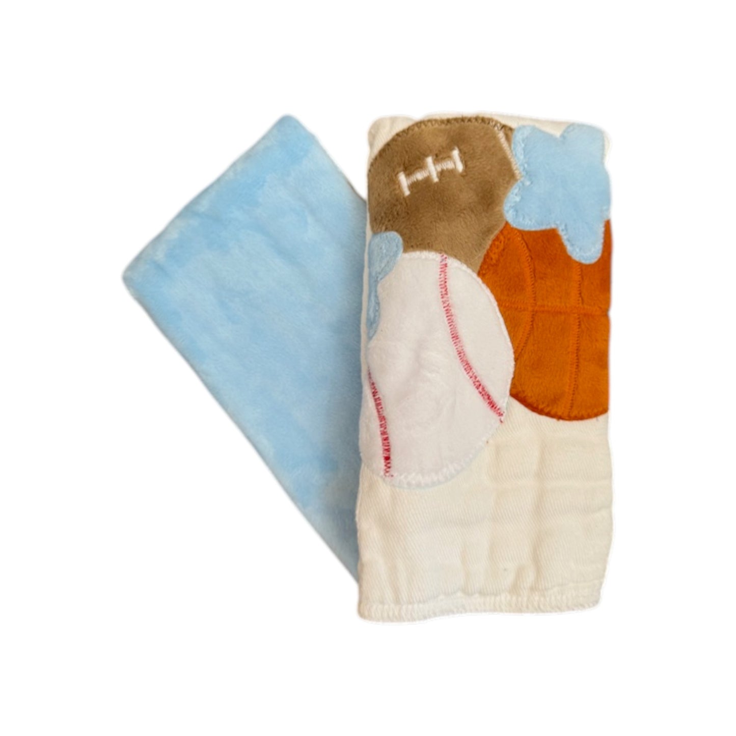 Sports Minky Design 2 Piece Burp Set