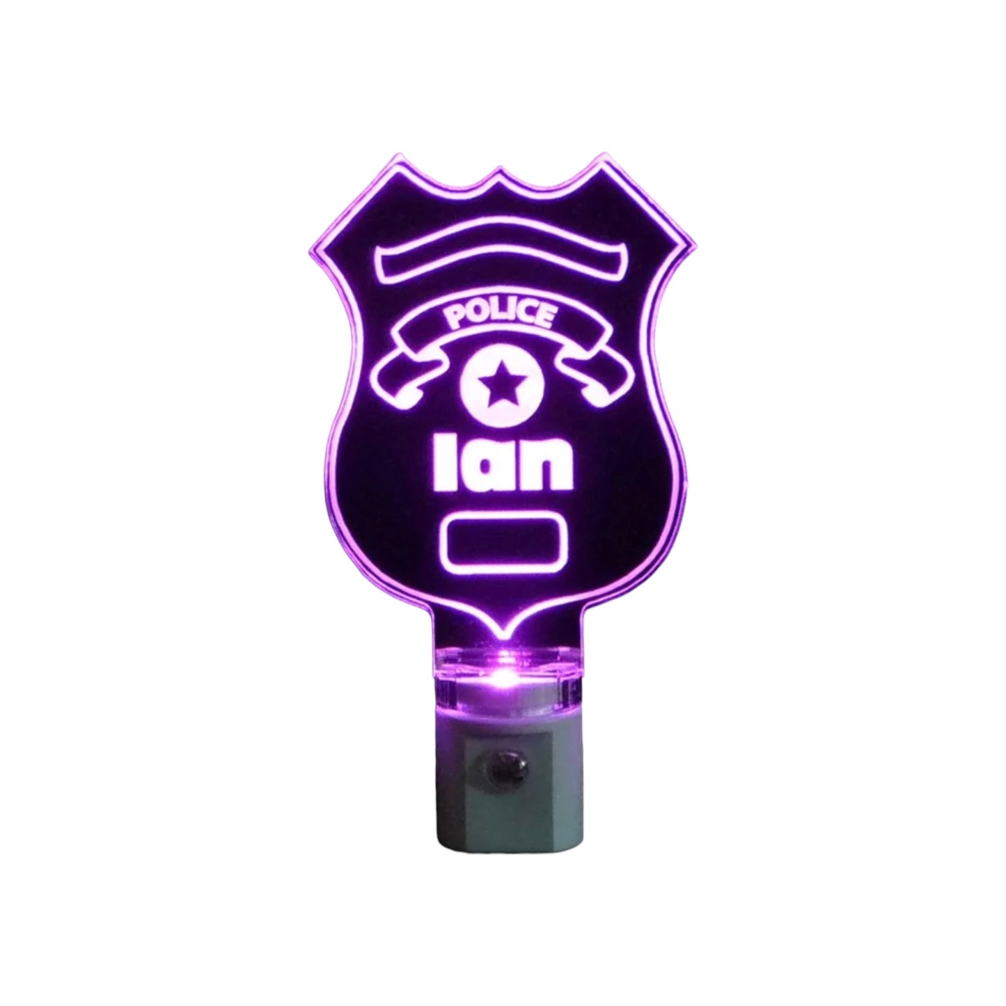 Ian Police Badge Lucite Night Light