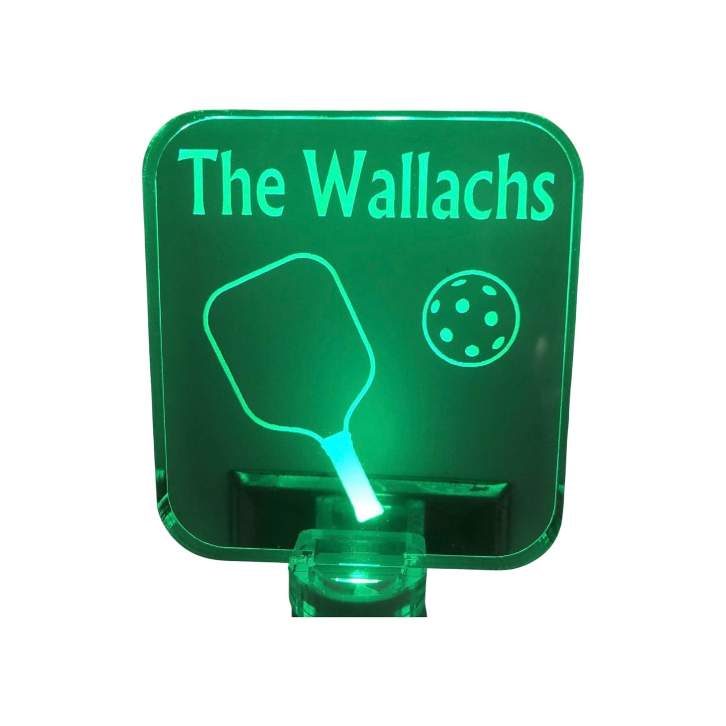 The Wallachs Pickle Ball Lucite Night Light