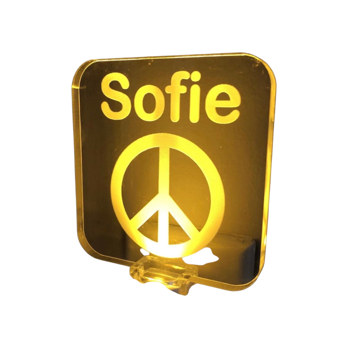 Sofie Peace Sign Lucite Night Light