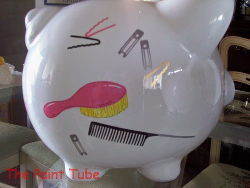 Make Up/Hair Design Ceramic Piggy Bank