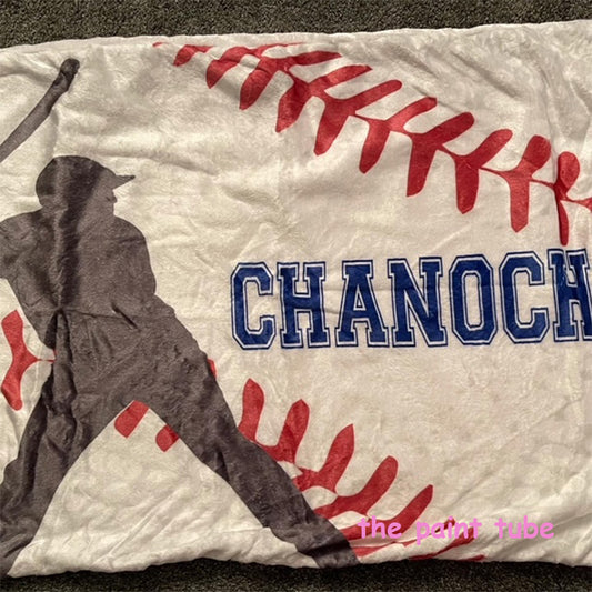 Chanoch  Baseball Theme Fuzzy Pillow Case