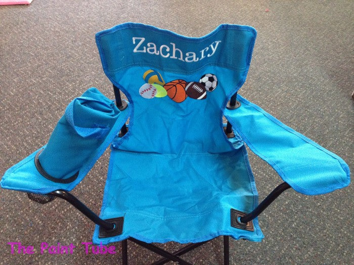 Embroidered Design Canvas Folding Chair with Umbrella