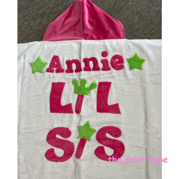Annie Minky Lil Sis Design Hooded Towel