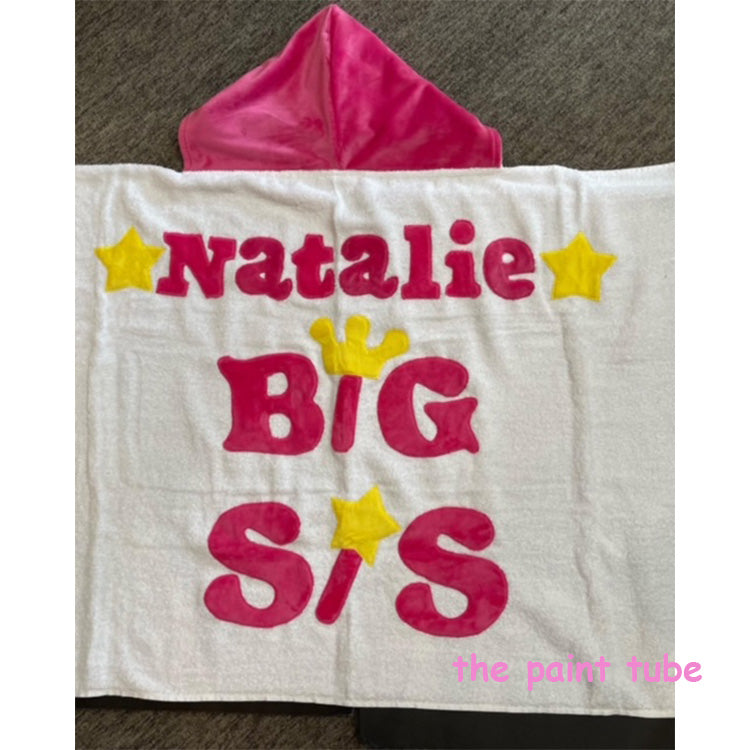 Natalie Minky Big Sis Design Hooded Towel