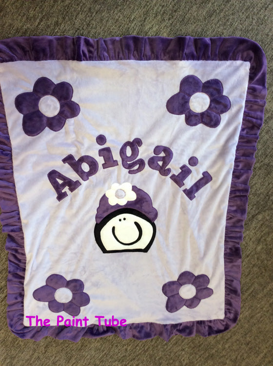 Abigail Girl Ruffle Minky Blanket