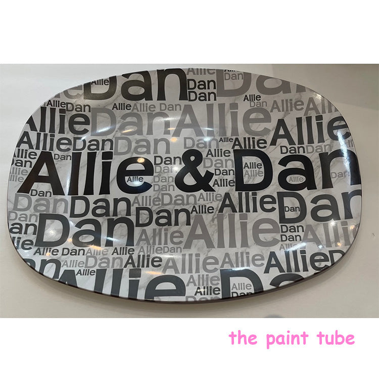 Allie & Dan Multi Name Microwaveable/Diswasher Safe Platter