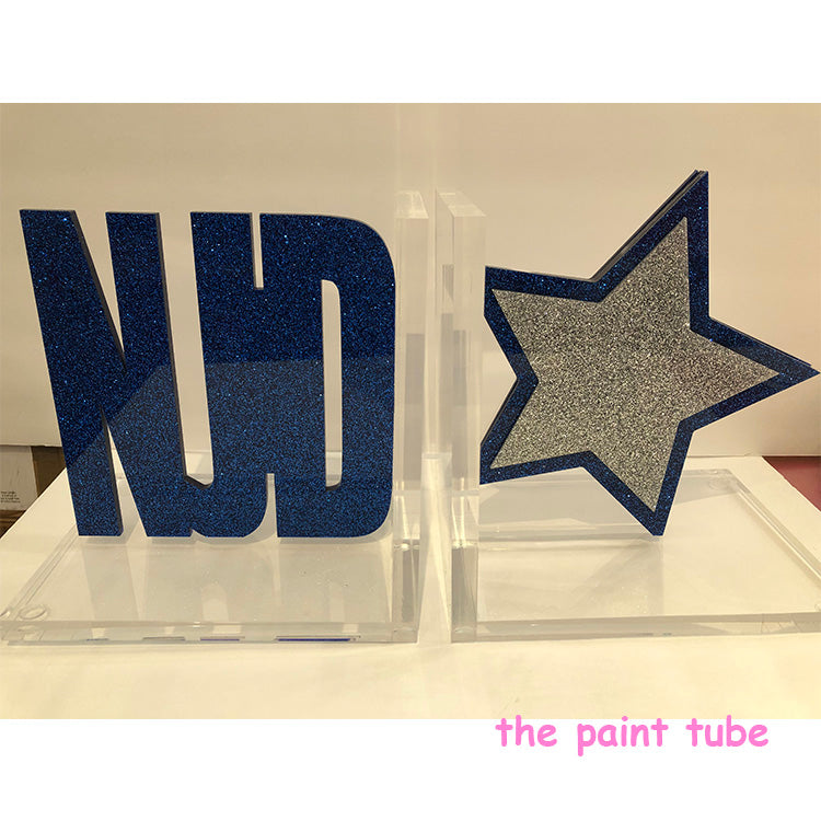 NJD lucite Bookends