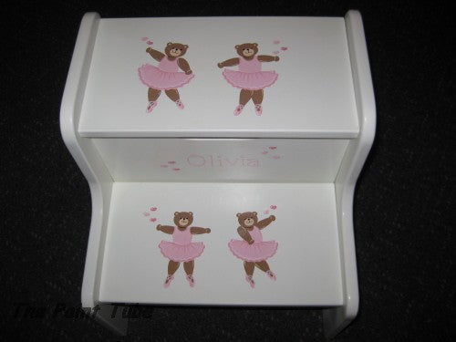 Olivia Ballerina Bears Design 2 Step Up Stool