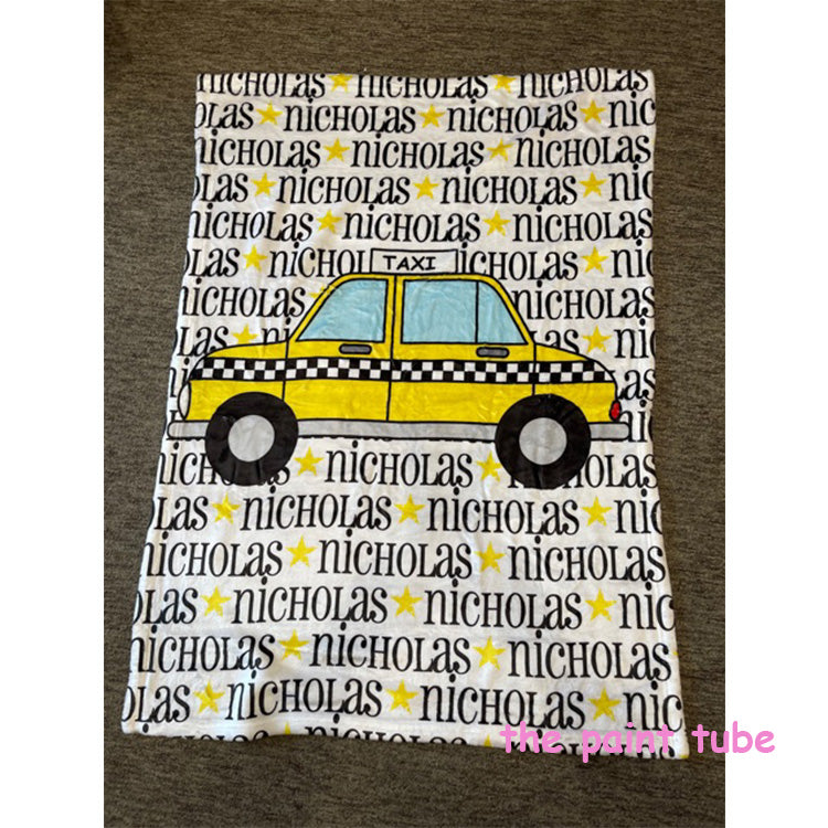 Austin Taxi Fuzzy Stroller Blanket