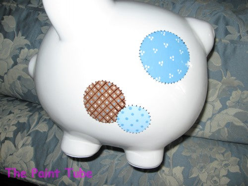 Patchwork Dots Design Ceramic Piggy Bank