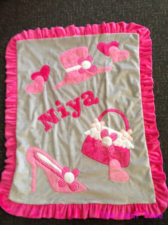 Niya Goes Shopping Minky Blanket