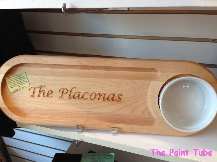 Wood Bread/Crackers Tray with Ramikin for Dip Tray