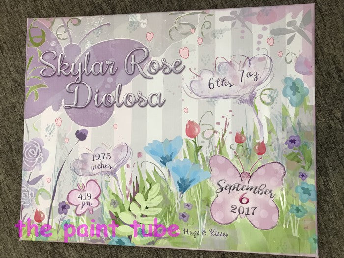 Skylar Canvas Statistic Birth Announcement