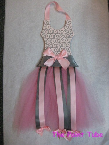 Pink/Grey Swirl Ballerina Look Barrette Holder