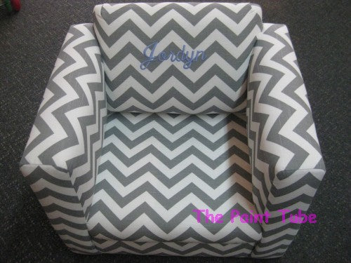 Grey Chevron Club Chair
