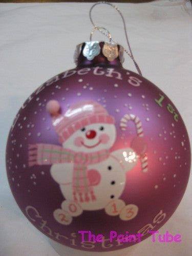 Pink Snowman Christmas Ball