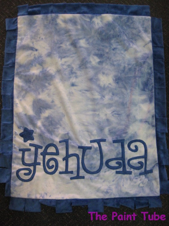 Yehuda Name Game Minky Fringe Blanket