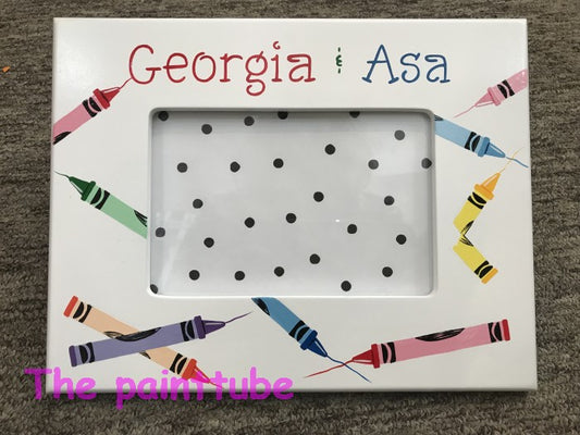 Georgia &amp; Asa Crayons Theme Picture Frame