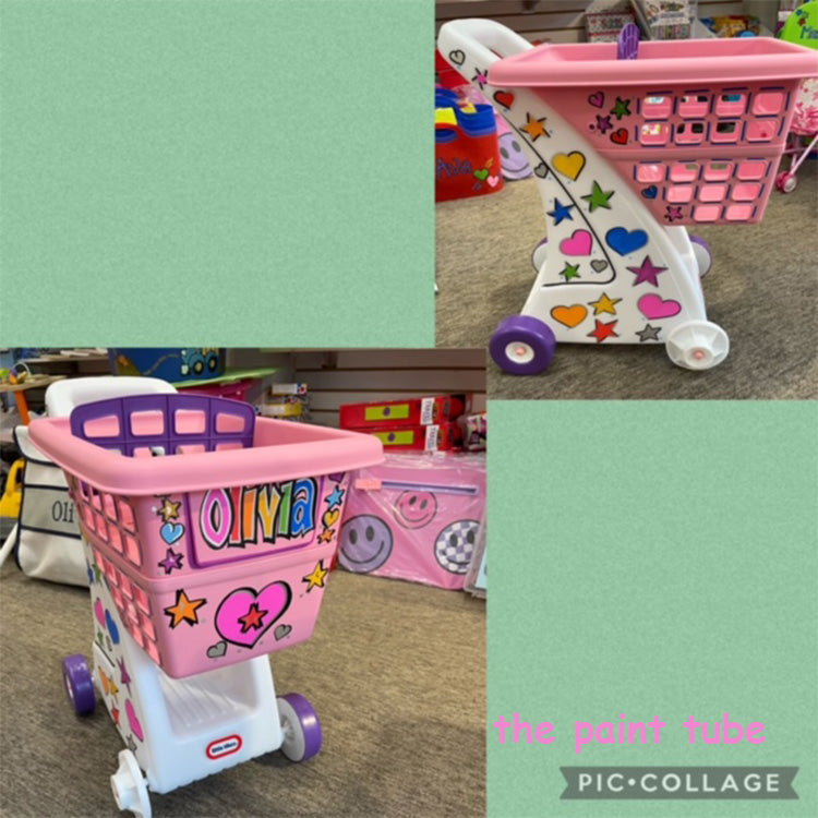 Hearts/Stars Personalized Shopping Cart