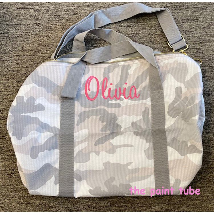 Olivia Grey Camo Duffle ?CDop Bag