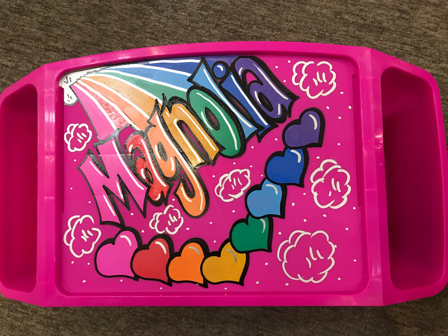 Magnolia Rainbow/Hearts Theme Storage Lap Desk